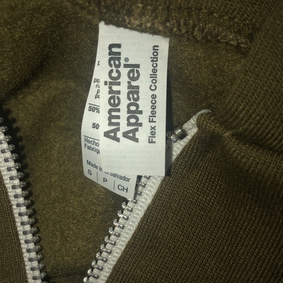 American Apparel F497W Flex Fleece Unisex Full-Zip Hoodie in Olive New S… - Picture 2 of 2